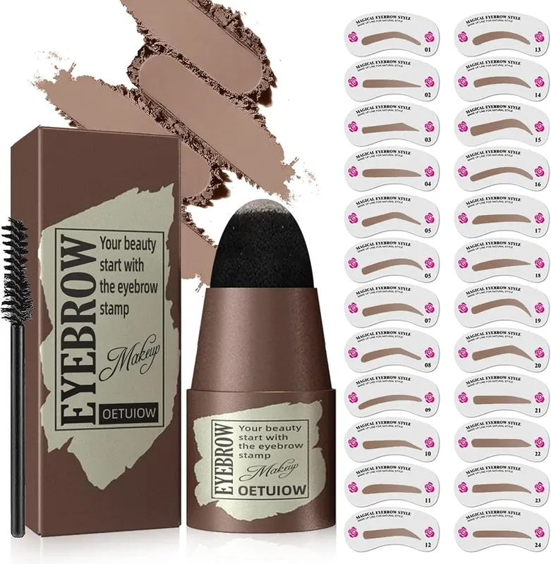 OETUIOW One-Step Eye Brow Stencil Kit