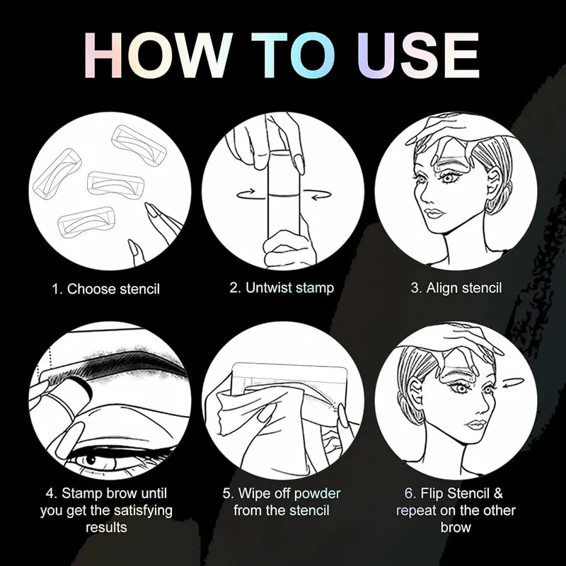 OETUIOW One-Step Eye Brow Stencil Kit – product photo 7 of 9