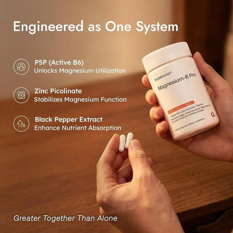 Olenphogy Magnesium Bisglycinate Complex – 100% Non-Buffered, Gentle on Digestion & Flexible Dosing