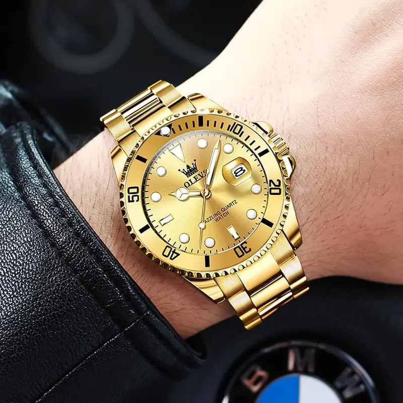 OLEVS Luxury Classy Stainless Steel Quartz Large – Stainless steel quartz men's watch