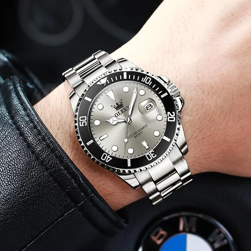 OLEVS Watches – Gray Roman numeral dial