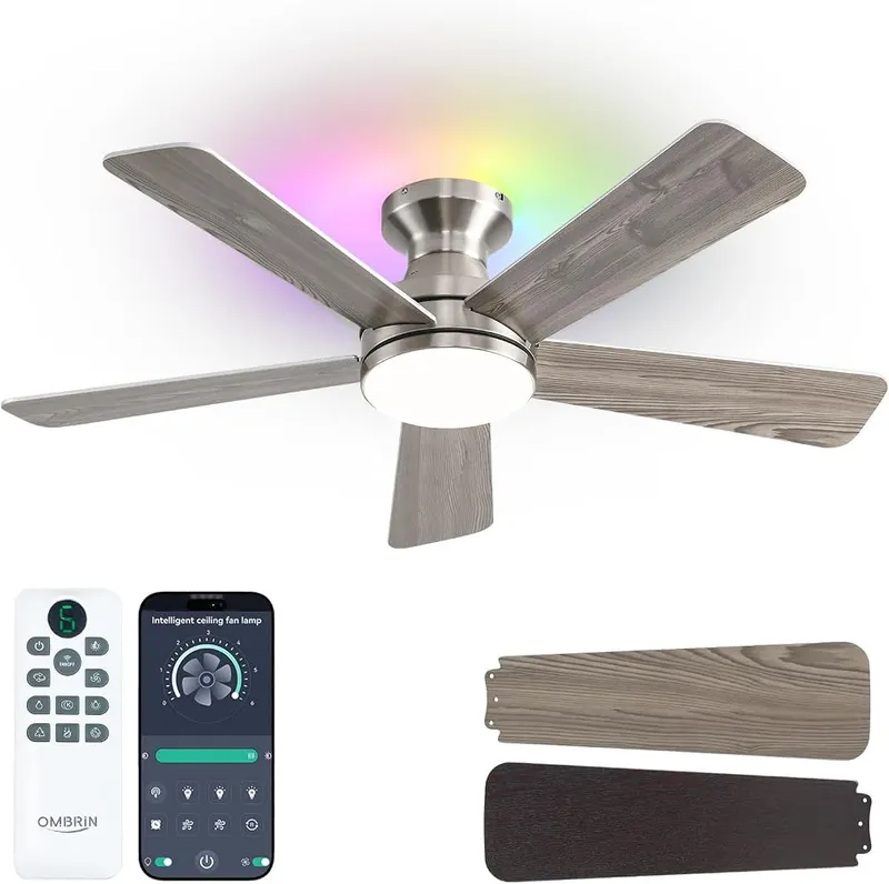 Ombrin 42 Inch Ceiling Fans 3CCT in Nickel-b