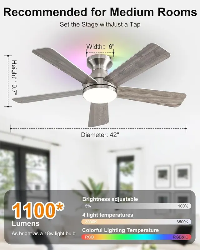 Ombrin 42 Inch Ceiling Fans 3CCT – product photo 3 of 7
