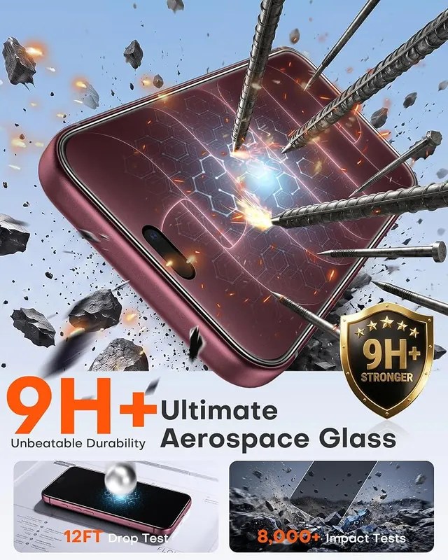 OMOTON Privacy Screen Protector 9H+ – 9H+ hardness listed