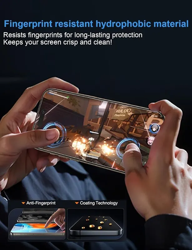 OneFish for iPhone 17 Pro Max Privacy – Smooth fingerprint-resistant oleophobic coating
