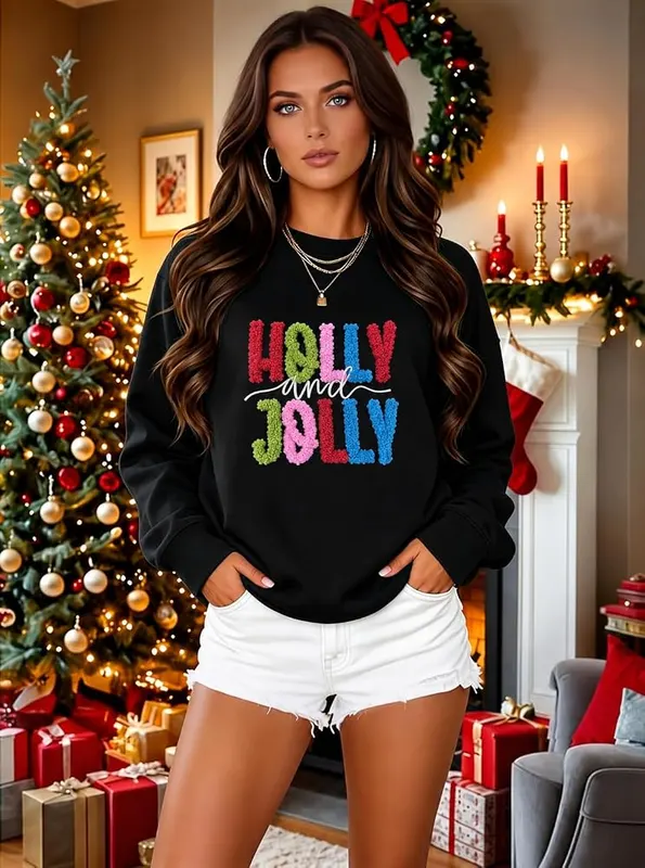 OPGFJHEW Christmas Sweatshirts Black – product photo 7 of 8