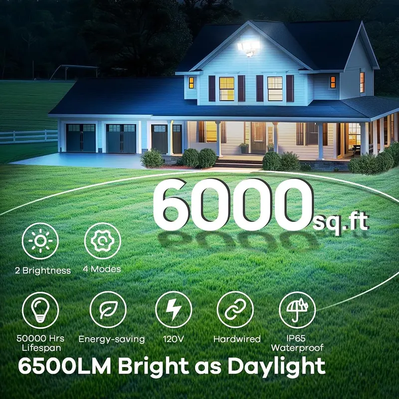 OREiN Motion Sensor Outdoor Flood Light 42W – Hardwired 42W LED floodlight