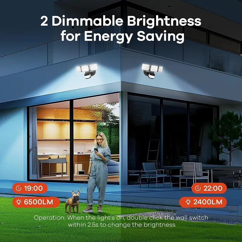 OREiN Motion Sensor Outdoor Flood Light 42W – Three adjustable LED heads