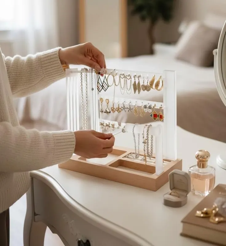 ORNA PEGMA Jewelry Organizer Stand 3 Tier Acrylic Jewelry – product photo 8 of 9