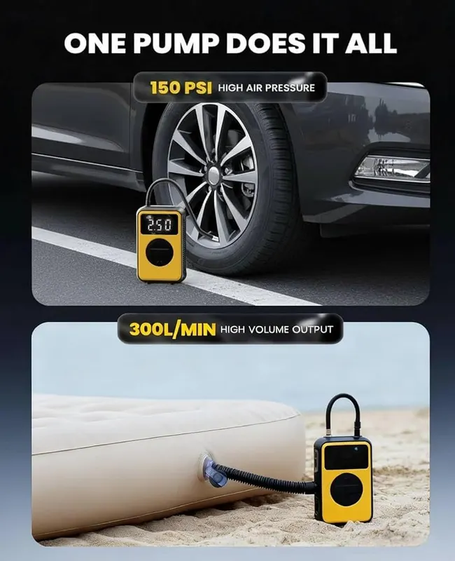 osaiv Tire Inflator Portable Air Compressor Cordless – Dual modes for tires and camp gear