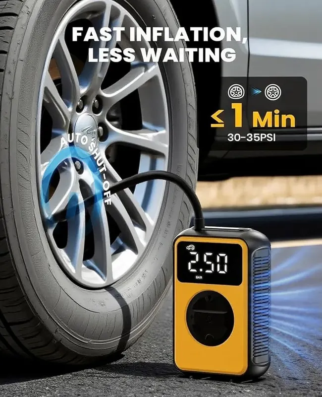 osaiv Tire Inflator Portable Air Compressor Cordless – Intelligent digital display auto shut-off