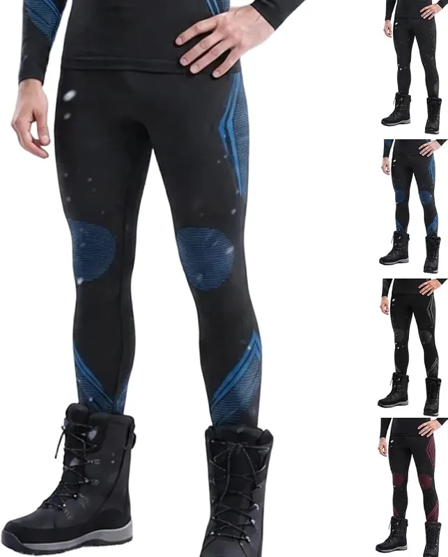 OTSANT Mens Thermal Base Layer Pants Winter in Black