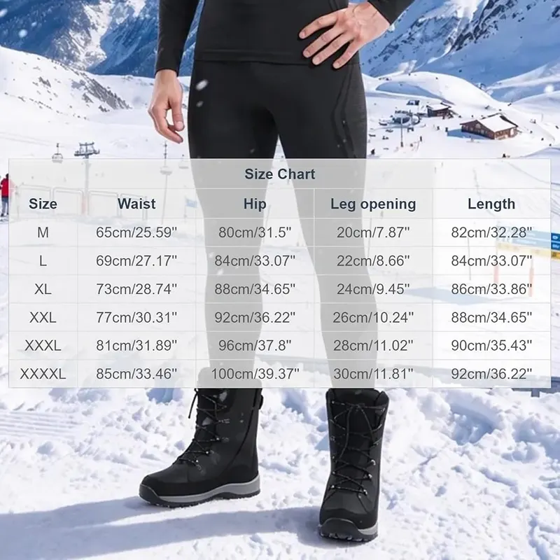 OTSANT Mens Thermal Base Layer Pants Winter – Full length waist to ankle coverage
