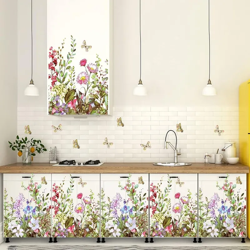 Outus Flower Wall Decals Floral Butterfly Wall – Enjoy it