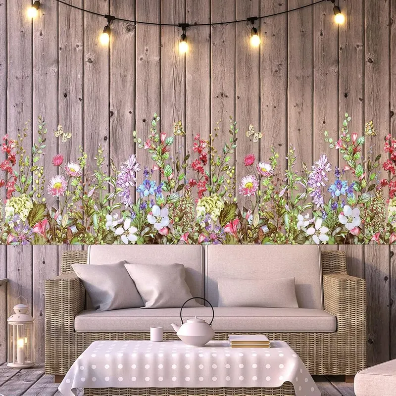 Outus Flower Wall Decals Floral Butterfly Wall – product photo 7 of 7