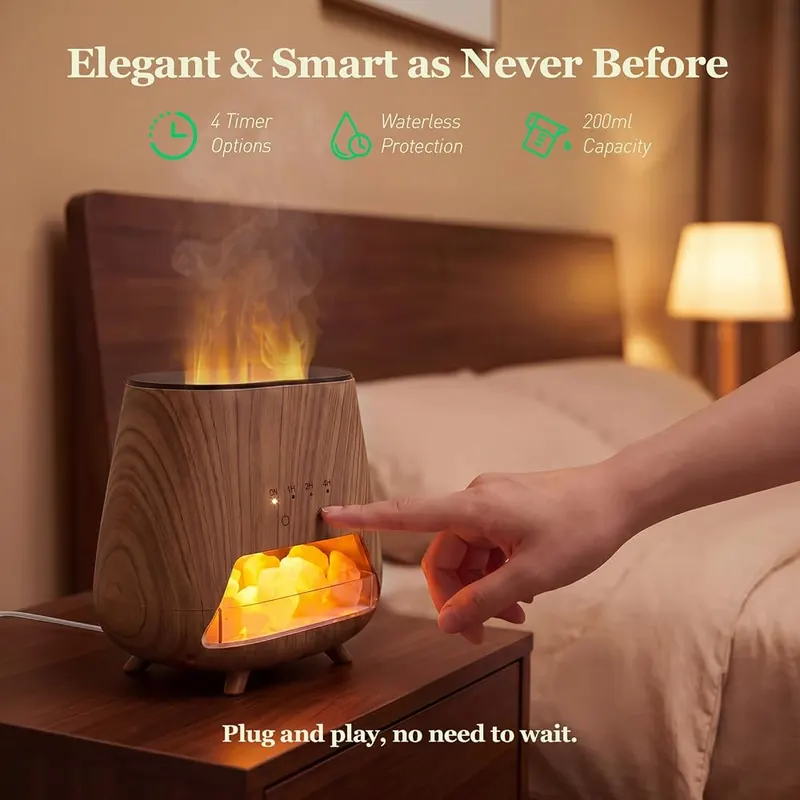 OUWEDW Essential Oil Diffuser – Himalayan Salt Lamp