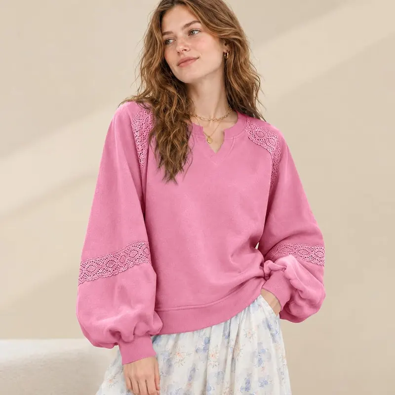 Jielayou Oversized Sweatshirt A03-hot Pink – product photo 4 of 6
