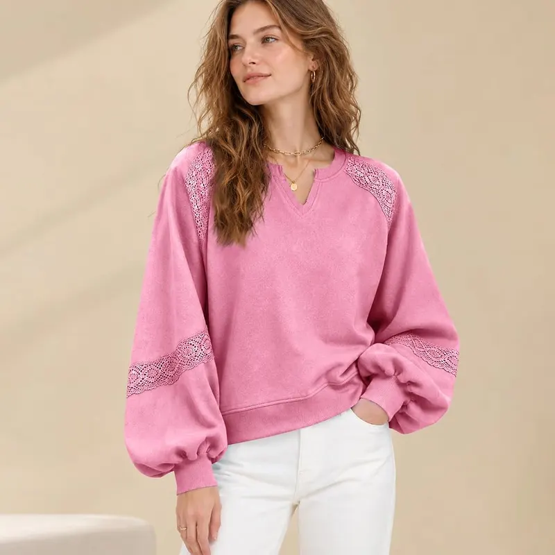 Jielayou Oversized Sweatshirt A03-hot Pink – product photo 6 of 6