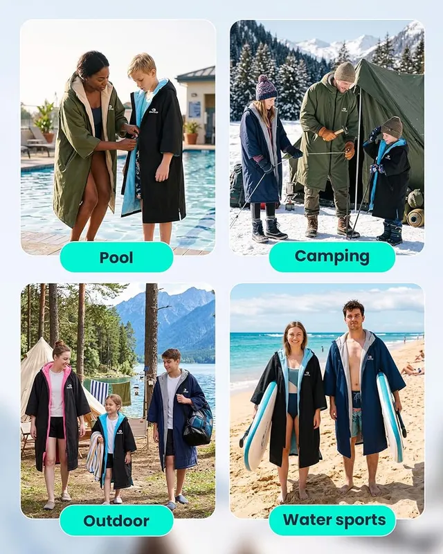 Owntop Swim Parka Windproof Surf Coat – Handy zippered chest pocket