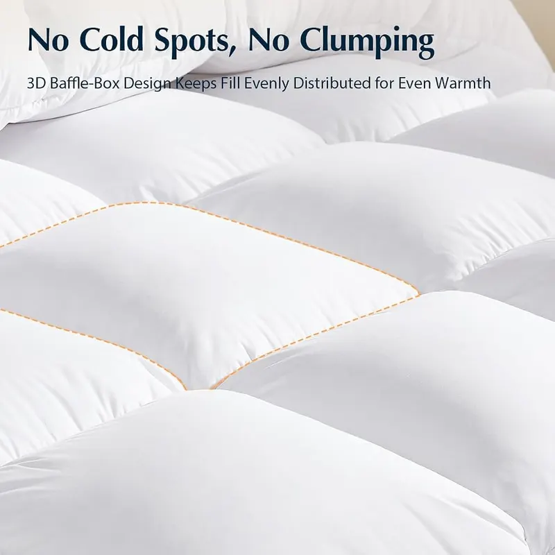 Pacific Coast Premium Goose Feather & Down Fiber 68″x90″ – Goose Down Fiber Fill — No Poking, No