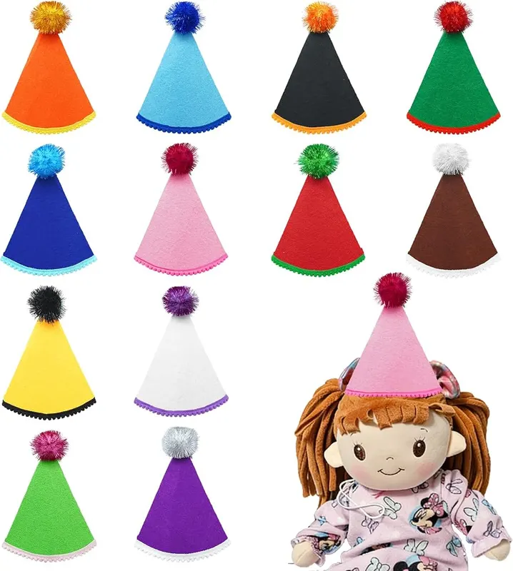 Pai Sence Medium Birthday Party Hats in Felt-12 Color-m