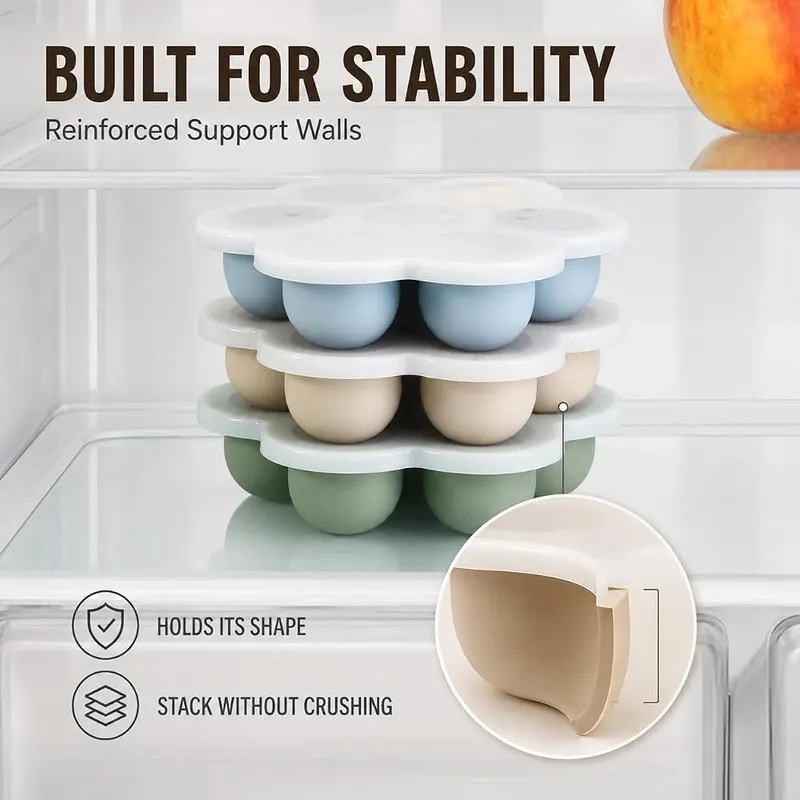 PandaEar 3 Pack Baby Food Freezer Tray – Seven 1 oz pods per tray