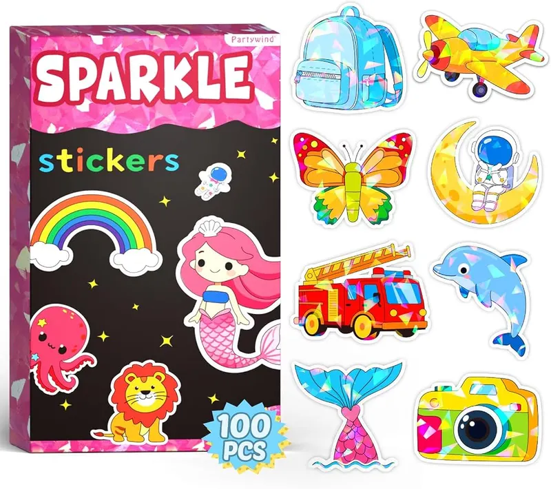 Partywind Sparkly Glitter Sticker Pack in Multi