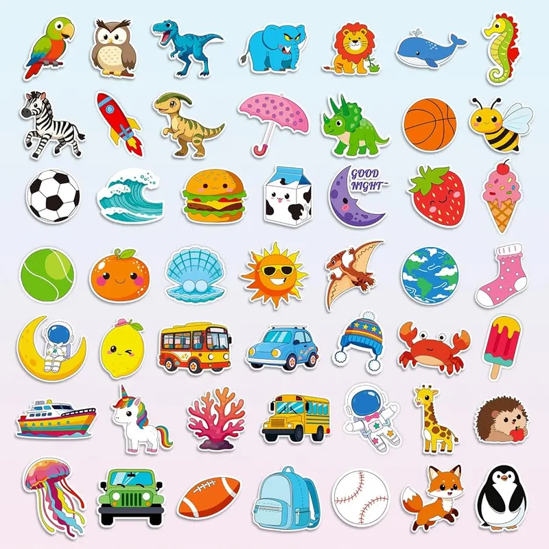 Partywind Sparkly Glitter Sticker Pack – Easy peel and stick backing