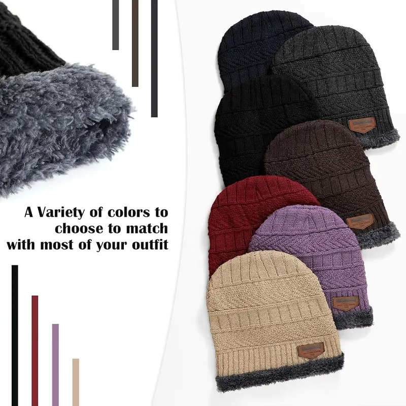 Passionbility Winter Beanie Hat Circle Scarf Touchscreen – Complete three piece winter accessory set