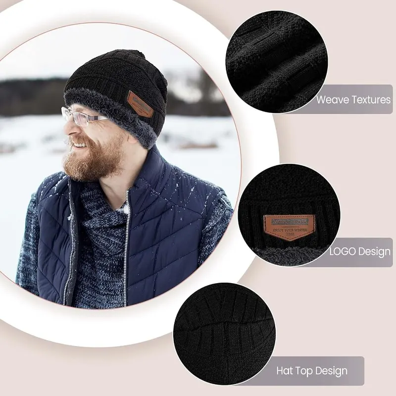 Passionbility Winter Beanie Hat Circle Scarf Touchscreen – Thick polyester outer shell construction