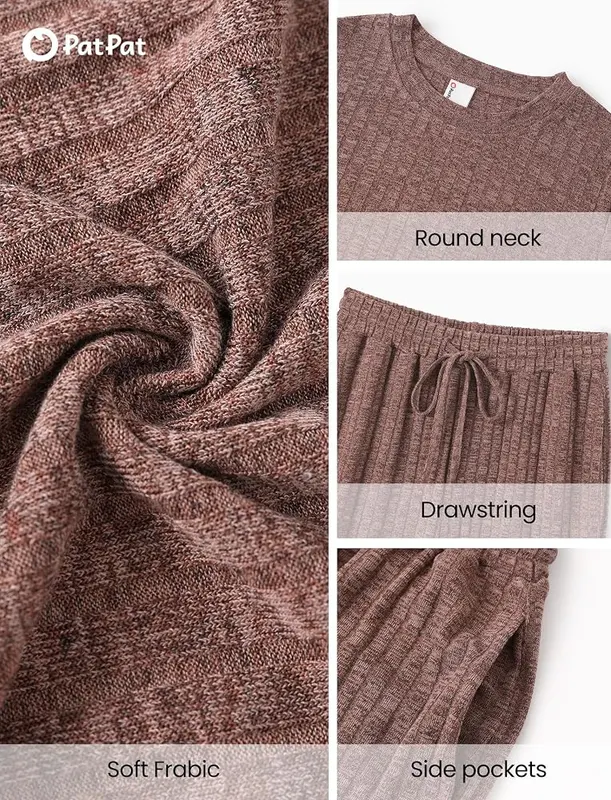 PATPAT Lounge Sets Brown – Machine washable fabric
