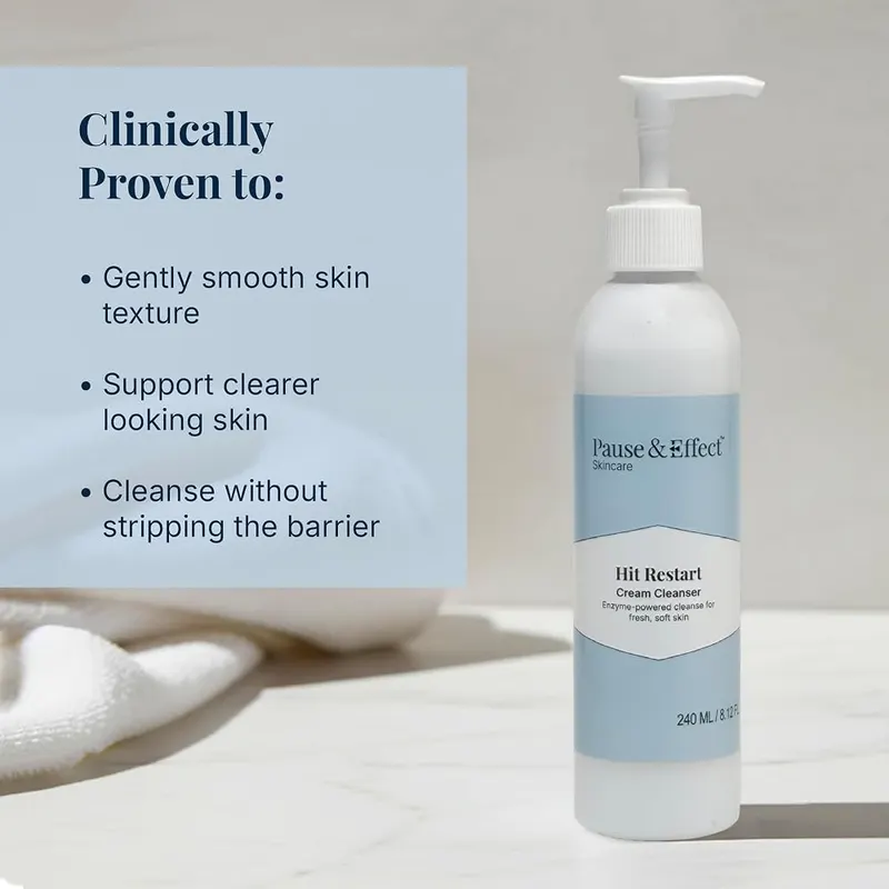 Pause & Effect Gentle Enzyme Face Cleanser – Gentle enzymes dissolve makeup and sunscreen