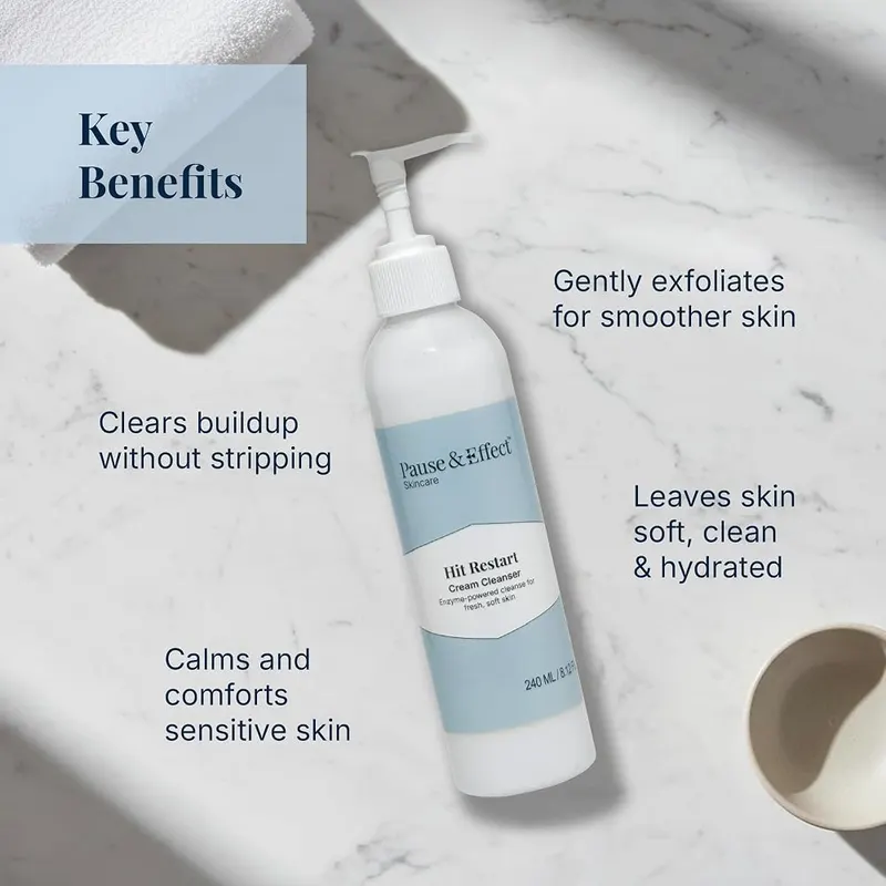 Pause & Effect Gentle Enzyme Face Cleanser – Green tea antioxidants calm sensitive skin