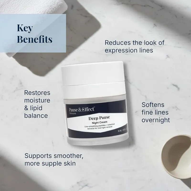 Pause & Effect Peptide Night Cream – Deep hydration with shea butter