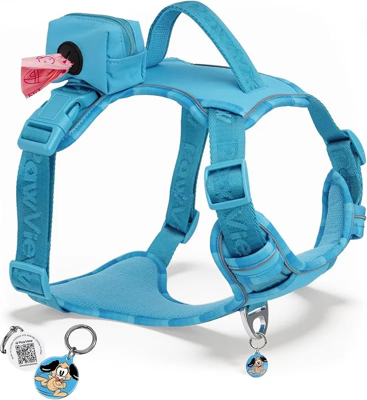PawView No Pull Dog Harness Bondi Blue in Bondi Blue