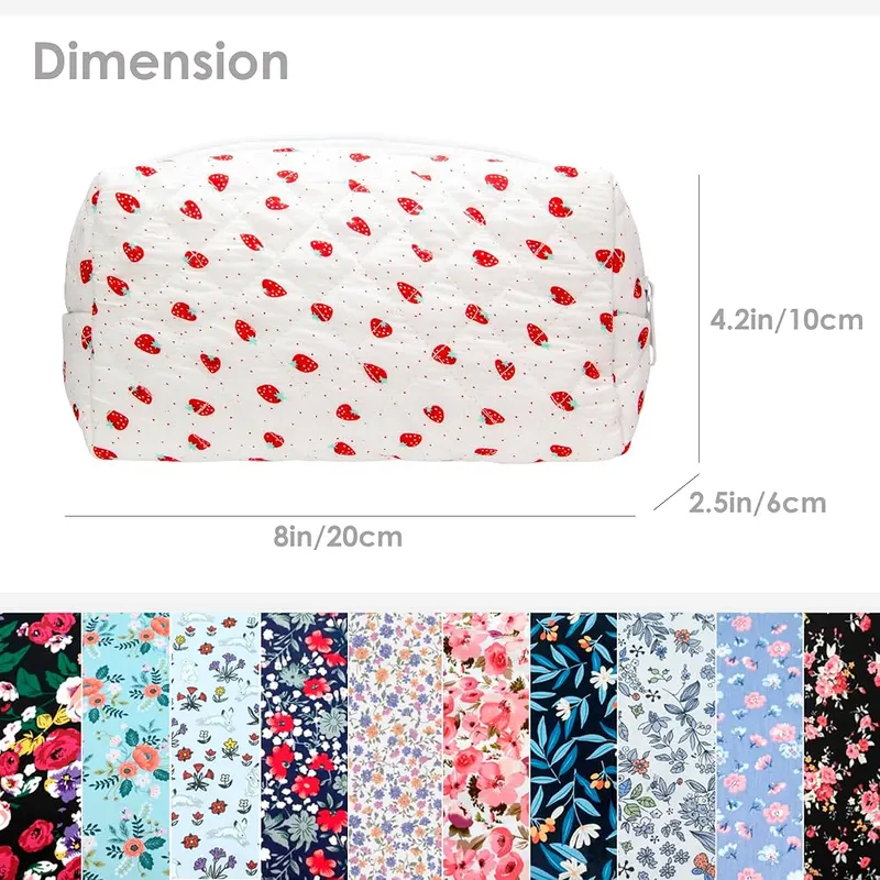 PAZIMIIK Small Quilted Makeup Bag – Convenient Travel Companion