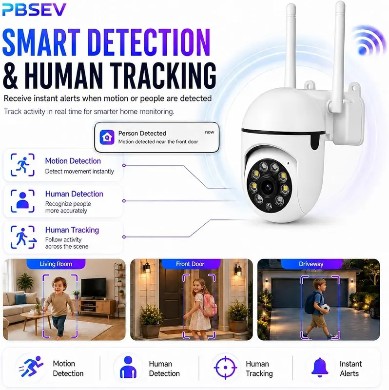 PBSEV Security Camera Indoor 1080P Wired – Wired Power with WiFi App Connection This is