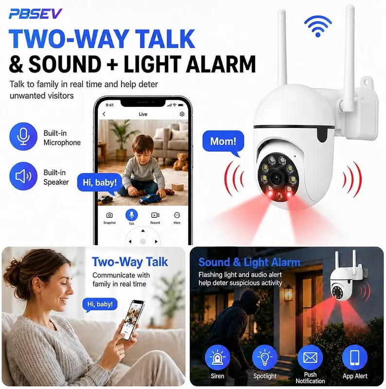 PBSEV Security Camera Indoor 1080P Wired – Baby Monitor, Pet Camera & Indoor Home Camera