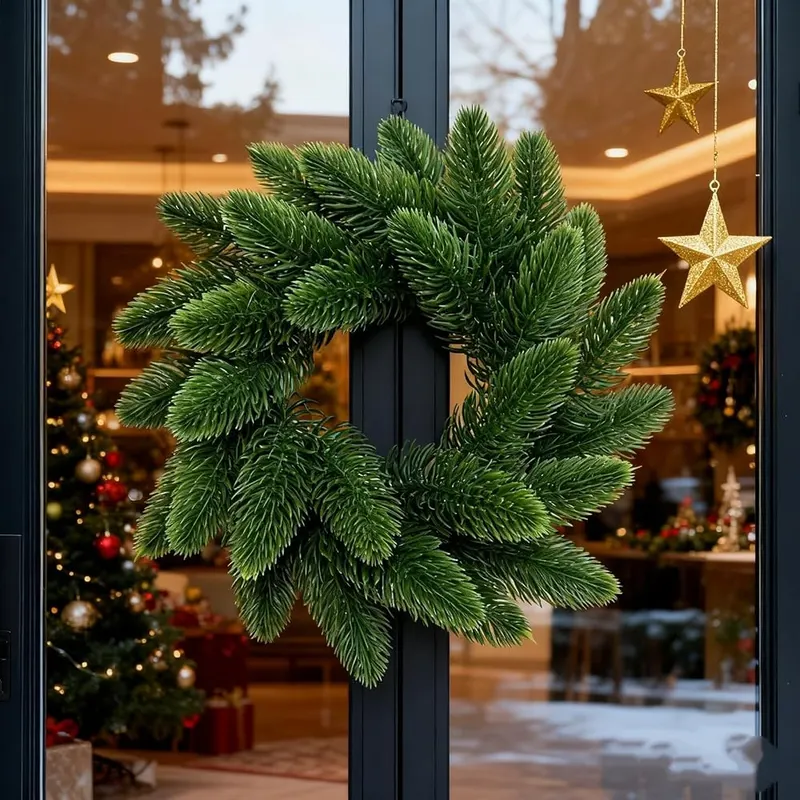 PE Evergreen Christmas Wreath 8 Inch Pine – product photo 3 of 7