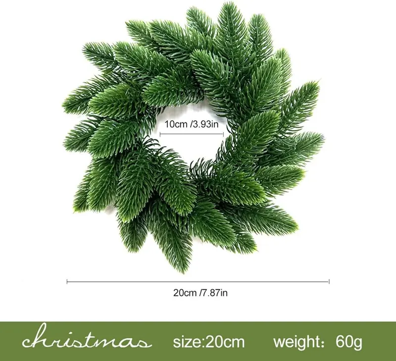 PE Evergreen Christmas Wreath 8 Inch Pine – product photo 4 of 7