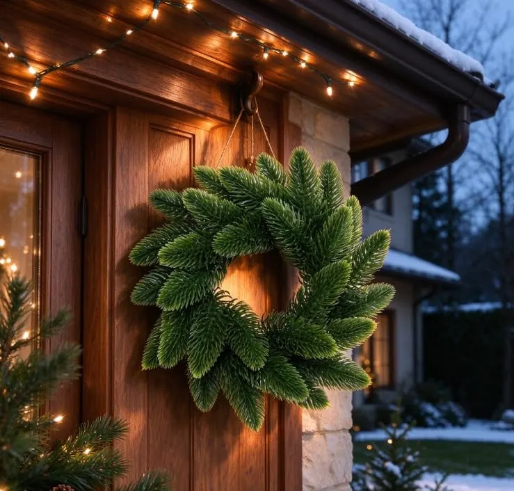 PE Evergreen Christmas Wreath 8 Inch Pine – product photo 7 of 7