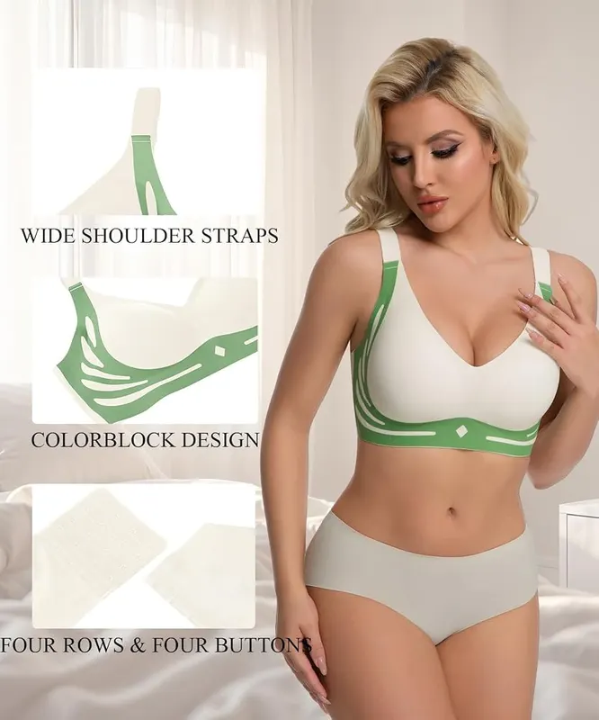 peassa Womens Wireless Jelly Bras Comfy No – 17 size and color options