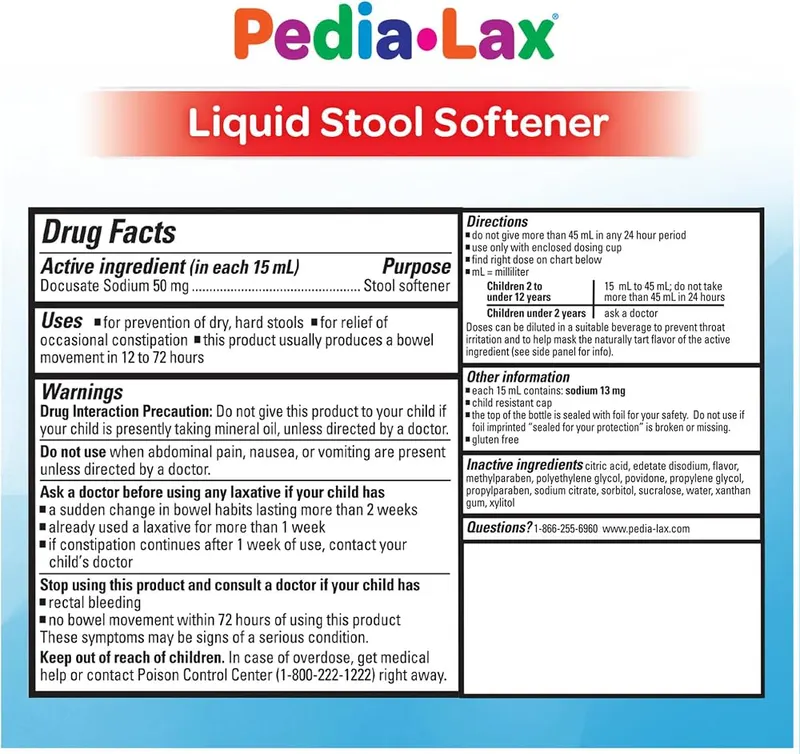 Pedia-Lax Liquid Stool Softener – product photo 9 of 9