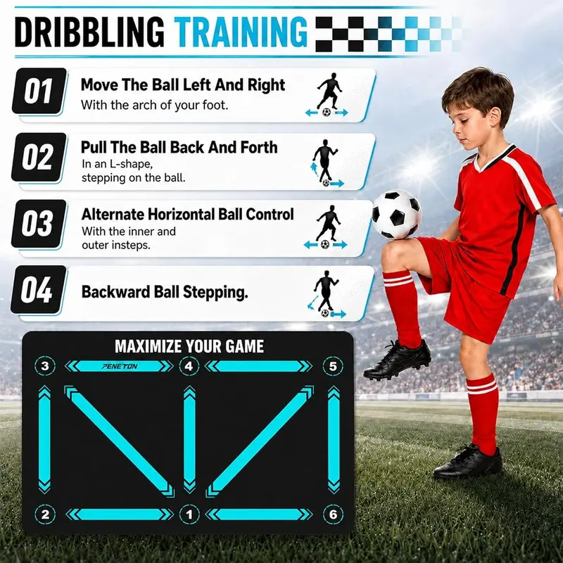peneyon Soccer Training Mat – Printed footwork zones