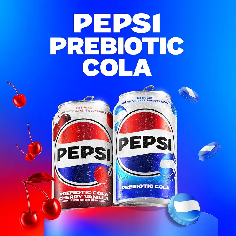 Pepsi Prebiotic Cola 12 Fl Oz (Pack of 8) – 30 calories per can listed