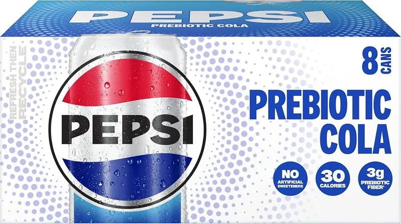 Pepsi Prebiotic Cola 12 Fl Oz (Pack of 8) – 3 grams of prebiotic fiber
