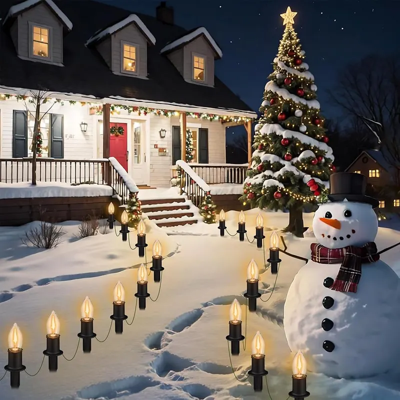PerPaiMe C9 Christmas Pathway Lights Outdoor – Connectable up to 25 sets
