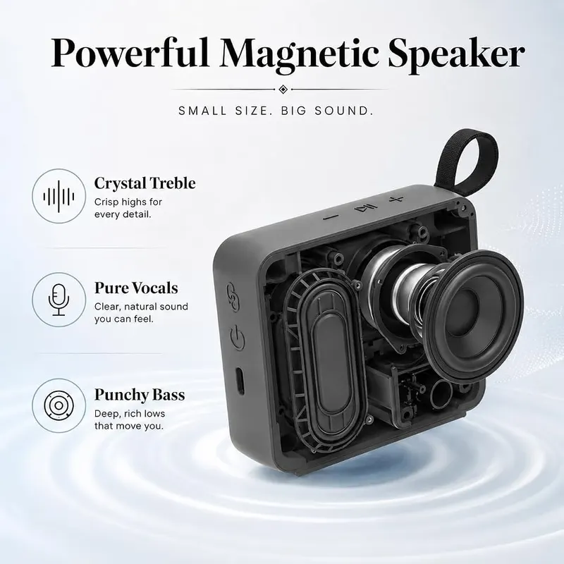 PHASEOTECH FM Radio & Bluetooth Speaker IP68 Silver – Built in 1500mAh lithium battery