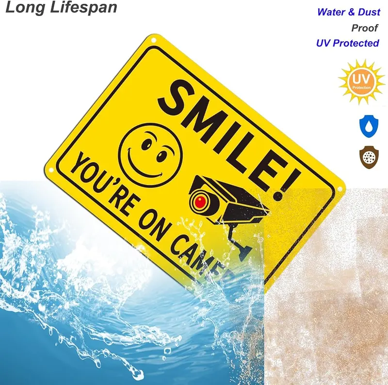 PHTTULE Smile You’re on Camera Sign 2 – Classic Design