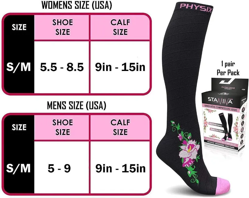 Physix Gear Sport 3 Pairs of Compression Socks – Style and Confidence on Your Legs